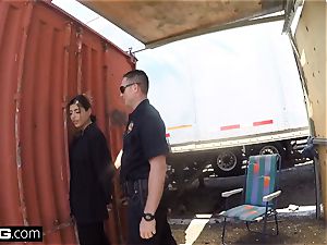 penetrate the Cops Latina woman caught deep throating a cops fuck-stick